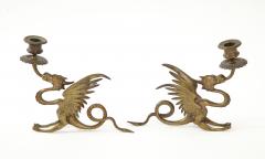 19th Century Bronze Griffin Candlesticks - 2614904