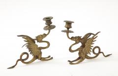 19th Century Bronze Griffin Candlesticks - 2614905