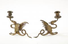 19th Century Bronze Griffin Candlesticks - 2614908
