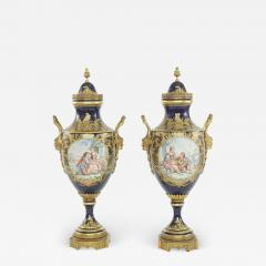 19th Century Bronze Mounted Sevres Pair Urns - 2301508