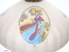 19th Century Bronze Painted Glass Shade Table Lamp - 2825825