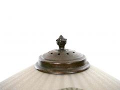 19th Century Bronze Painted Glass Shade Table Lamp - 2825826