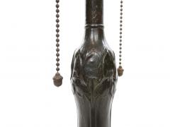 19th Century Bronze Painted Glass Shade Table Lamp - 2825828
