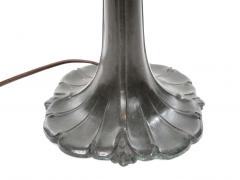 19th Century Bronze Painted Glass Shade Table Lamp - 2825830