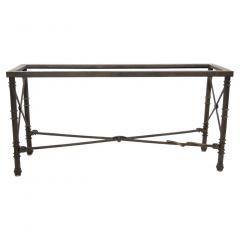 19th Century Bronze Wrought Iron Glass Top Console Table - 2786380