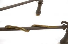 19th Century Bronze Wrought Iron Glass Top Console Table - 2786391