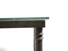19th Century Bronze Wrought Iron Glass Top Console Table - 2786392