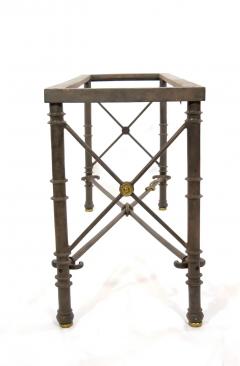 19th Century Bronze Wrought Iron Glass Top Console Table - 2786394
