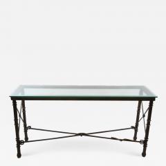 19th Century Bronze Wrought Iron Glass Top Console Table - 2791333
