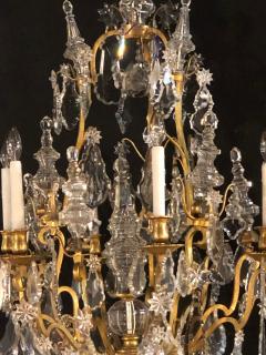 19th Century Bronze and Large Crystal Palatial Chandelier - 2943231