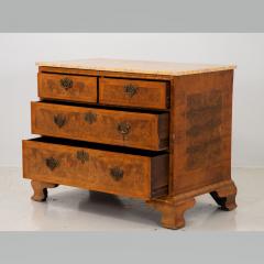 19th Century Burl Wood Chest of Drawers with Marble Top - 2272912