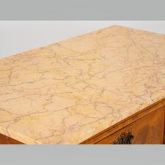 19th Century Burl Wood Chest of Drawers with Marble Top - 2272920