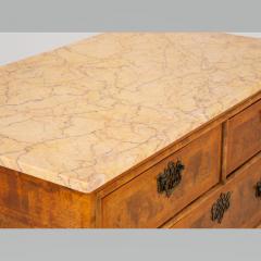 19th Century Burl Wood Chest of Drawers with Marble Top - 2272922