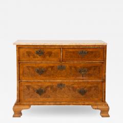 19th Century Burl Wood Chest of Drawers with Marble Top - 2274239