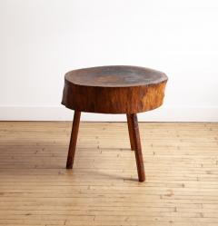 19th Century Butcher Block Side Table American - 4761324