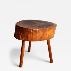 19th Century Butcher Block Side Table American - 4761925