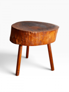 19th Century Butcher Block Side Table American - 4761937