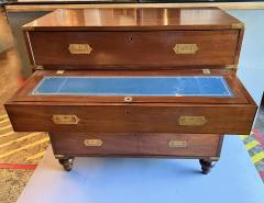 19th Century Campaign Chest With Writing Slide - 1888454