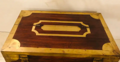 19th Century Campaign Vanity Dressing or Jewelry Box with Boule Inlay - 2658939