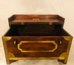 19th Century Campaign Vanity Dressing or Jewelry Box with Boule Inlay - 2658948