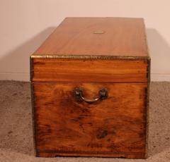 19th Century Camphor Wood Marine Campaign Chest - 3937699