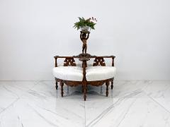 19th Century Carved Conversation Borne Settee T te t te - 3650036