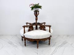 19th Century Carved Conversation Borne Settee T te t te - 3650040