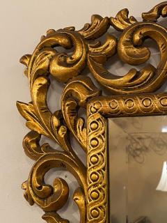 19th Century Carved Giltwood Beveled Wall Mirror Finely Carved Rococo Style - 3002816