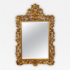19th Century Carved Giltwood Beveled Wall Mirror Finely Carved Rococo Style - 3018944
