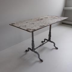 19th Century Cast Iron Garden Table with Enamelled Cast Iron Plateau France - 4078281