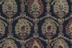 19th Century Caucasian Red Brown Black Authentic Blue Handwoven Wool Rug - 2457440