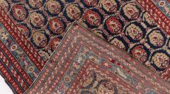 19th Century Caucasian Red Brown Black Authentic Blue Handwoven Wool Rug - 3876127