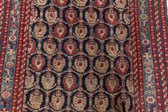 19th Century Caucasian Red Brown Black Authentic Blue Handwoven Wool Rug - 3876129