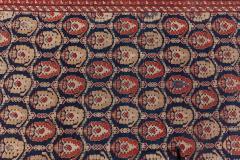 19th Century Caucasian Red Brown Black Authentic Blue Handwoven Wool Rug - 3876136