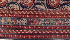 19th Century Caucasian Red Brown Black Authentic Blue Handwoven Wool Rug - 3876139