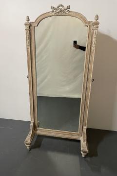 19th Century Cheval Floor Mirror Louis XVI Whitewashed Standing Mirror - 2958548