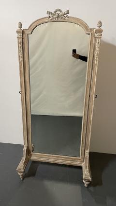 19th Century Cheval Floor Mirror Louis XVI Whitewashed Standing Mirror - 2958551