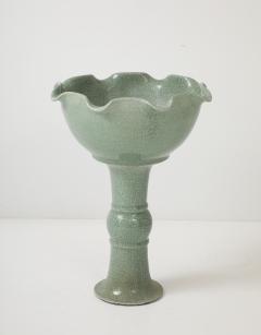 19th Century Chinese Celadon Crackle Glaze Birdbath - 4175587