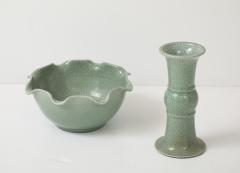 19th Century Chinese Celadon Crackle Glaze Birdbath - 4175595