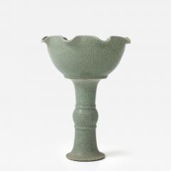 19th Century Chinese Celadon Crackle Glaze Birdbath - 4177082