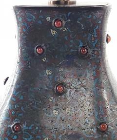 19th Century Chinese Cloisonn Bronze Hu Wine Container circa 1870 - 4157713