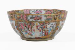 19th Century Chinese Export Rose Medallion Punch Bowl - 4645856