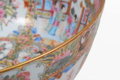 19th Century Chinese Export Rose Medallion Punch Bowl - 4662666