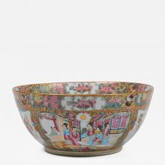19th Century Chinese Export Rose Medallion Punch Bowl - 4689355