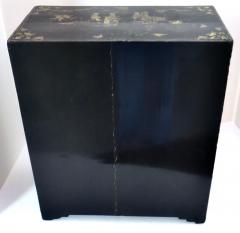 19th Century Chinese Export Table Top Black Lacquer Jewelry Valuables Cabinet - 3913292