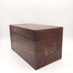 19th Century Chinese Lacquered Box with Gilt Decoration - 3630351