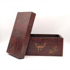 19th Century Chinese Lacquered Box with Gilt Decoration - 3630355