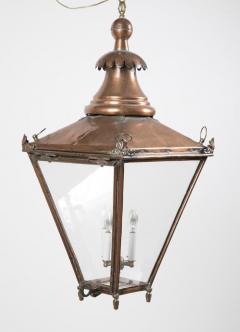 19th Century Copper Lantern with Elaborate Chimney - 2117484