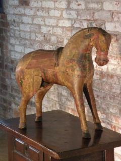 19th Century Decorative Painted Folk Art Horse Sculpture - 624370