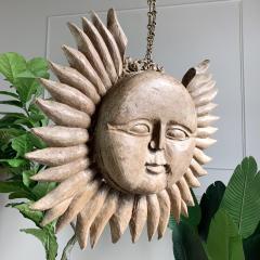 19th Century Double Sided Carved Wooden Sun - 3032230